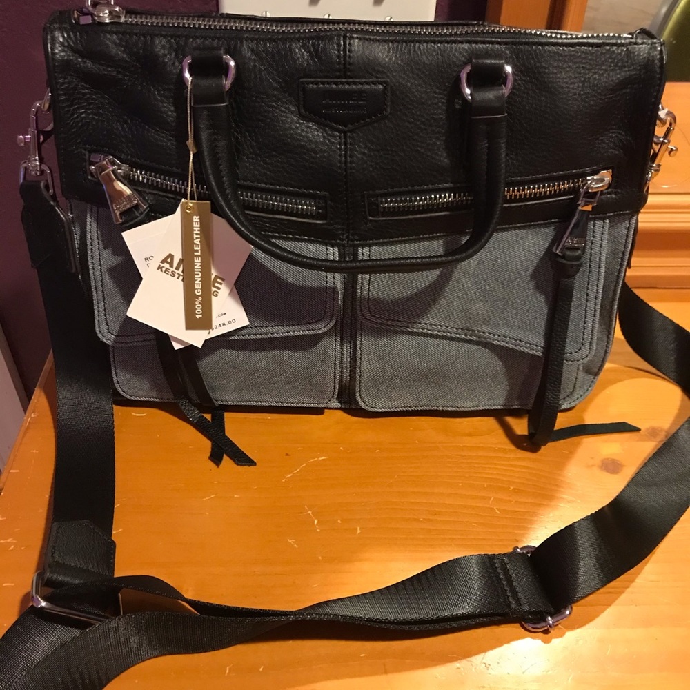 Aimee Kestenberg Denim Leather Road Trip Satchel